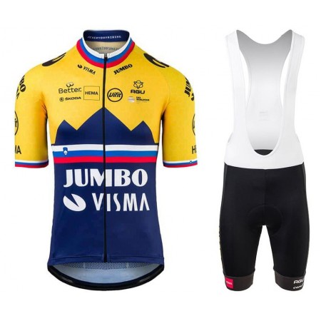 Set Kurzarmtrikot + Trägerhose 2021 Team Jumbo-Visma N002